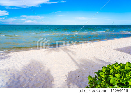 Beautiful outdoor nature landscape with tropical beach sea and ocean in hua hin 55094656