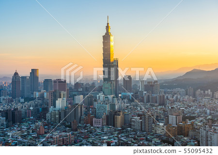 Beautiful architecture building taipei city 55095432