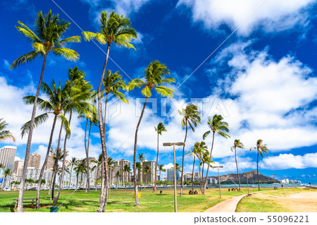 <<夏威夷>>來自Diamond Head和Waikiki Magic Island 55096221