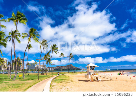 <<夏威夷>>來自Diamond Head和Waikiki Magic Island 55096223