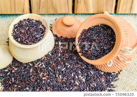 Hom Nil (black jasmine rice) in thailand Hom Nil (black jasmine rice) in thailand 55096320