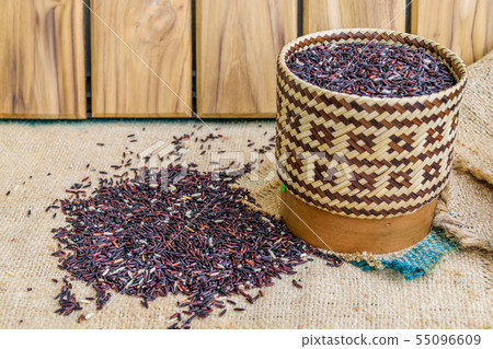 Hom Nil (black jasmine rice) in thailand Hom Nil (black jasmine rice) in thailand 55096609