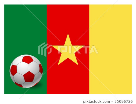 Cameroon flag and soccer ball Cameroon flag and soccer ball 55096726