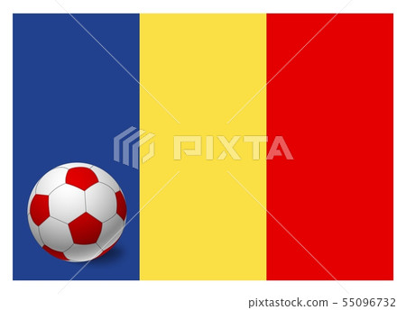 Chad flag and soccer ball Chad flag and soccer ball 55096732