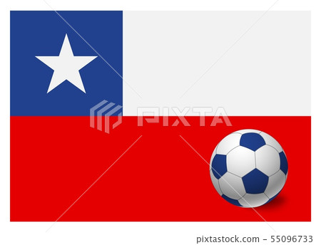 Chile flag and soccer ball Chile flag and soccer ball 55096733