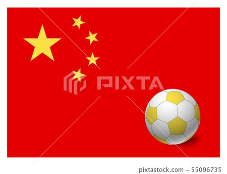 China flag and soccer ball China flag and soccer ball 55096735
