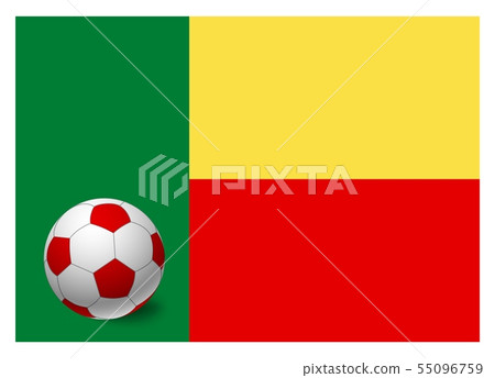 Benin flag and soccer ball 55096759