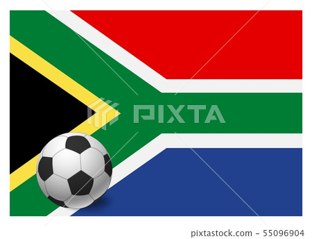 South Africa flag and soccer ball 55096904