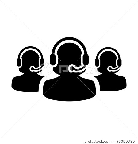 Customer helpline icon vector female business 55099389