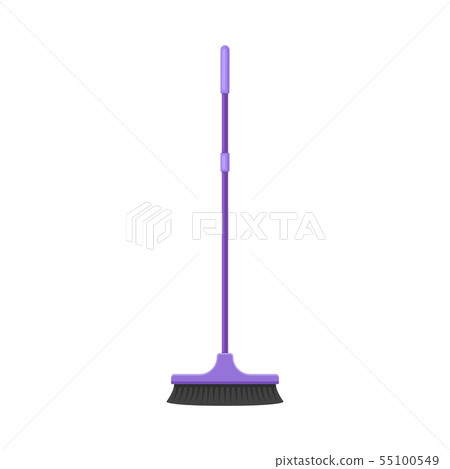 Brush for sweeping with black bristles. Vector illustration on white background. 55100549