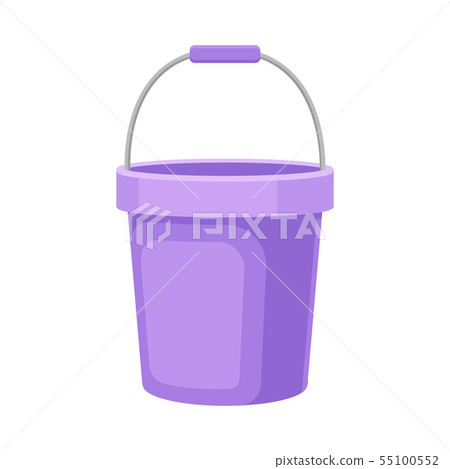 Purple bucket with a handle. Vector illustration on white background. 55100552