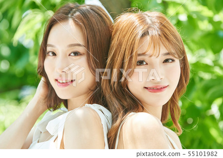 Female Beauty Fresh green Female Beauty Fresh green 55101982
