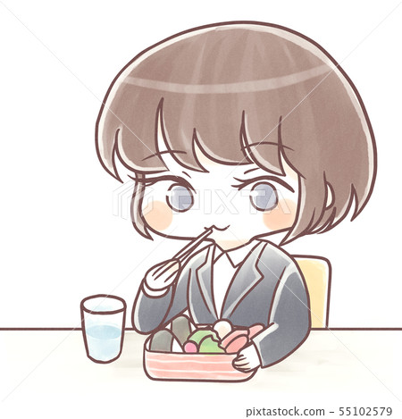 手繪風格,辦公室工作人員在午餐期間 手繪風格,辦公室工作人員在午餐期間 55102579