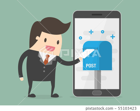 Businessman Putting Letters In Postbox. 55103423