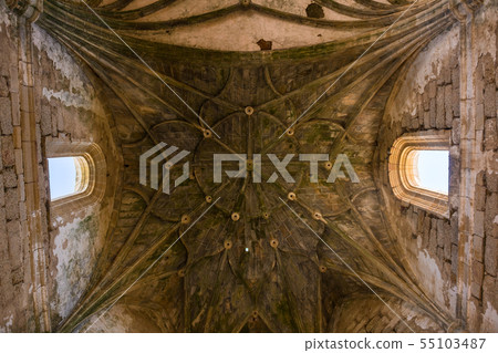 Detail of the Gothic vaults of the abandoned convent of San Antonio de Padua 15th century 55103487