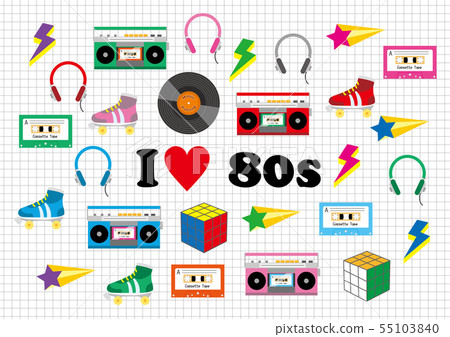 80's items - Stock Illustration [55103840] - PIXTA