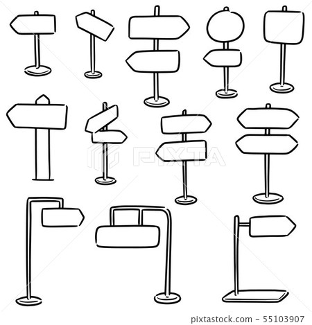 vector set of direction post vector set of direction post 55103907