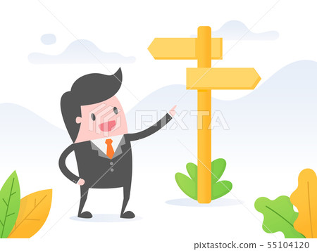 Confident Businessman Making Decision. 55104120