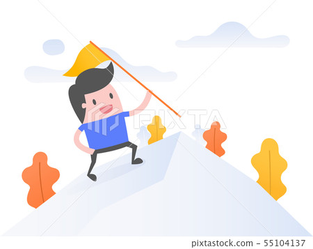 Successful man standing on top of mountain. Successful man standing on top of mountain. 55104137