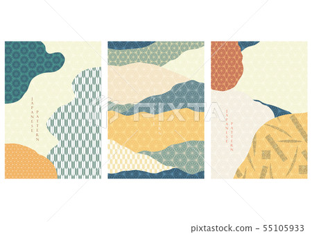 Japanese pattern with abstract background vector.  55105933