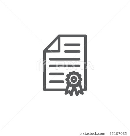 Certificate line icon isolated on white 55107085