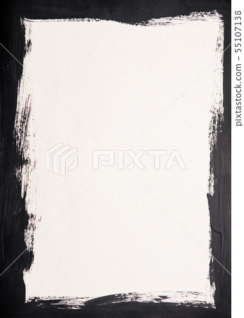 Black painted frame on white paper background 55107138