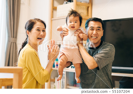 Grandparents Renovating Grandson Baby Family Living Room 55107204