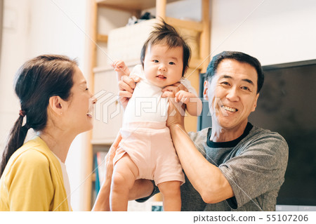 Grandparents Renovating Grandson Baby Family Living Room 55107206