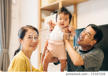 Grandparents Renovating Grandson Baby Family Living Room 55107208