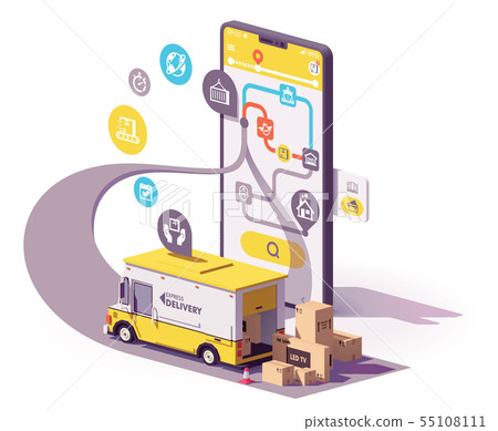 Vector delivery service app illustration Vector delivery service app illustration 55108111