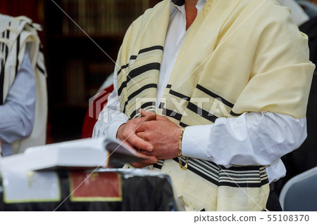 A religious orthodox Jews pray 55108370