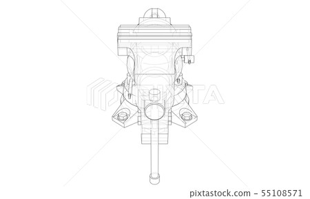 Outline vise vector. Wire-frame style 55108571