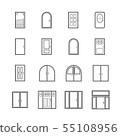 simple line door icon set, vector and illustration 55108956