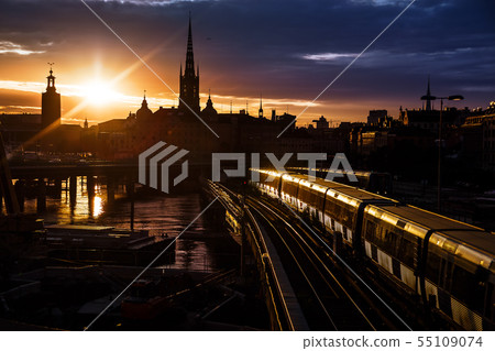 Stockholm city skyline. 55109074