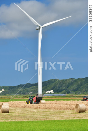 採取農場工作的夏天風景收穫草和在北海道的Esashi-cho製作牧場卷 55109545