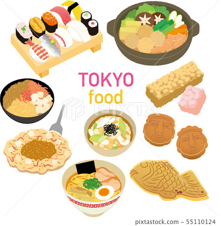 Illustration material: illustration material: Tokyo specialty products gourmet icon set 55110124