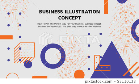 Vector landing page template with shapes, text Vector landing page template with shapes, text 55110138