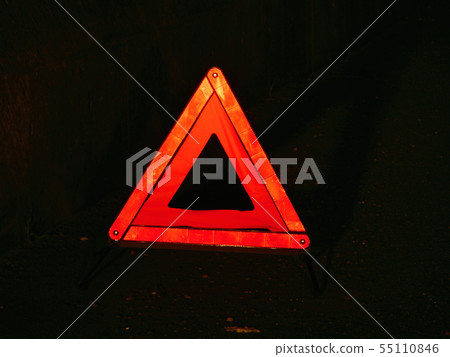 Night triangle stop sign board Night triangle stop sign board 55110846