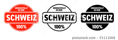 Made in Switzerland vector icon. Hergestellt in 55111008