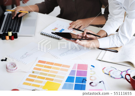 group of young creative fashion designers working group of young creative fashion designers working 55111655