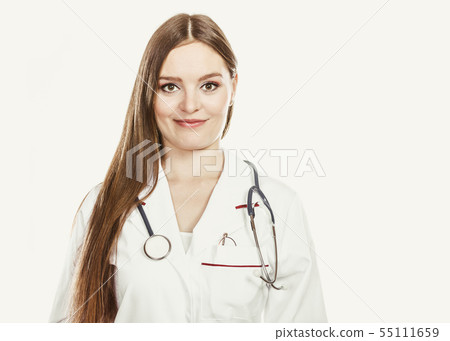 Woman medical doctor with stethoscope. Health care 55111659
