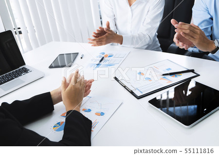 business people clap hands agreement success deal 55111816