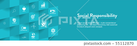 CSR-Corporate Social Responsibility Outline Icon 55112870
