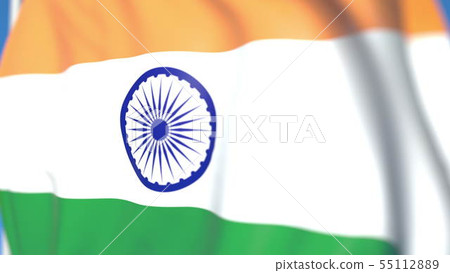 Waving national flag of India close-up, 3D... - Stock Illustration ...