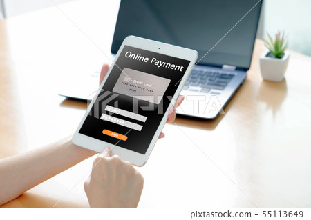 Online banking on smartphone with businessman 55113649