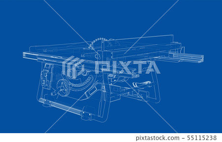 Outline table saw for woodwork vector 55115238