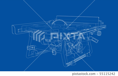 Outline table saw for woodwork vector 55115242