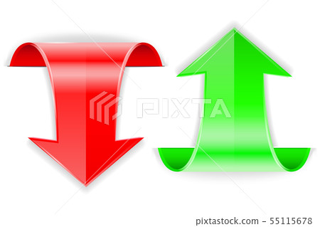 Green and red arrows. 3d web signs Green and red arrows. 3d web signs 55115678
