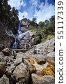 Roadside waterfall. Nepal, Himalayas, Everest Base Camp Trekking, Sagarmatha National Park 55117339