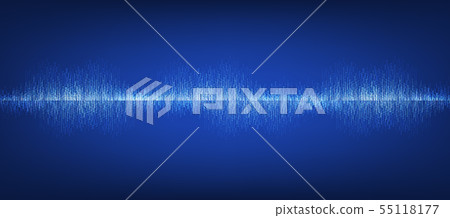 Blue Digital Sound Wave - Stock Illustration [55118177] - PIXTA